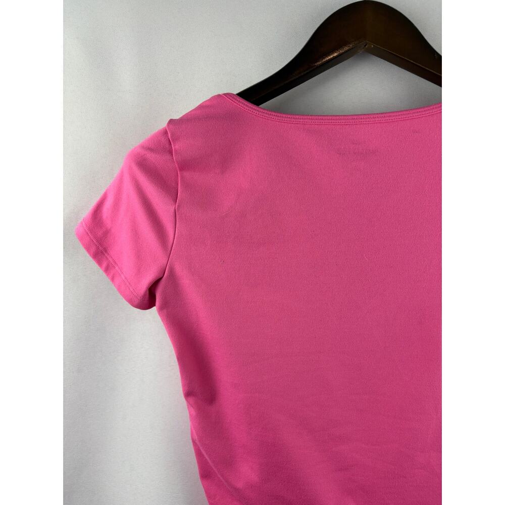 Women’s Hollister Medium Hot Pink Short Sleeve Crop Top - Picture 4 of 6